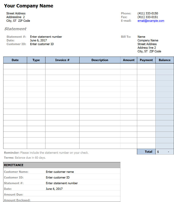 Billing Statement 1