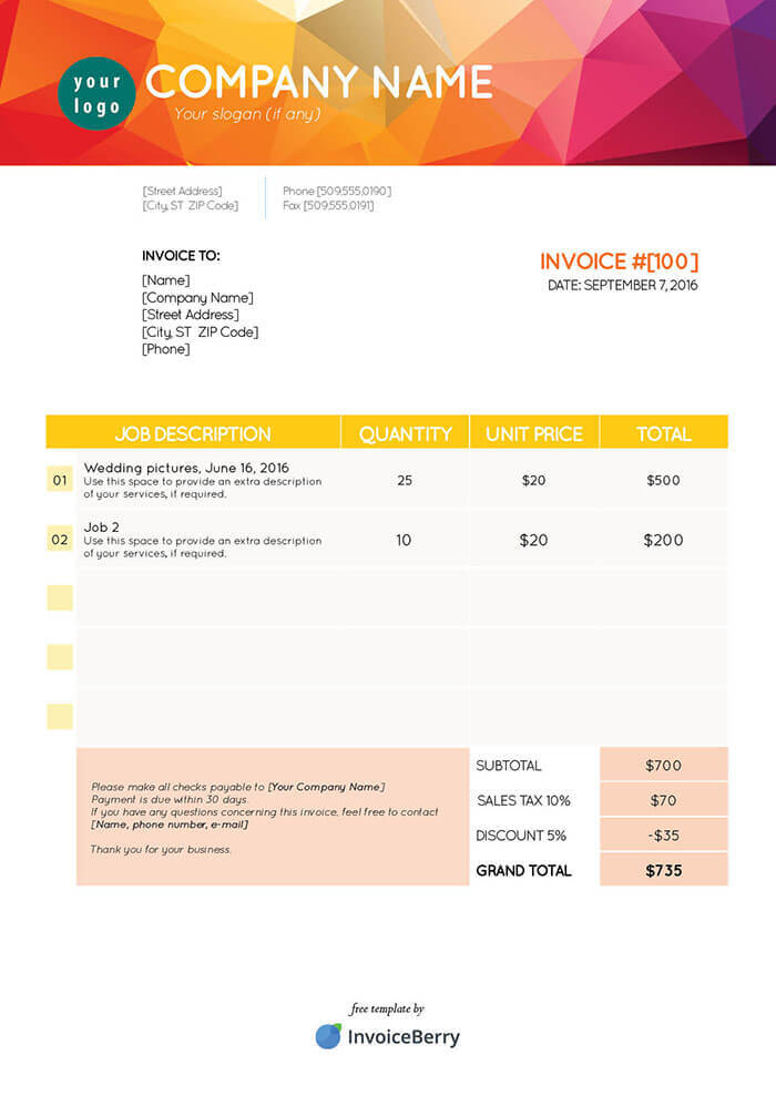 Free Invoice Templates